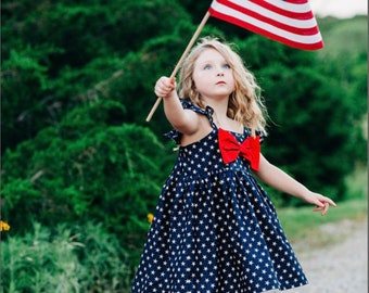 American flag girls outfits / white red blue star outfits / star dress / patriotic dresses / baby girl patriotic outfits /toddler patriotic