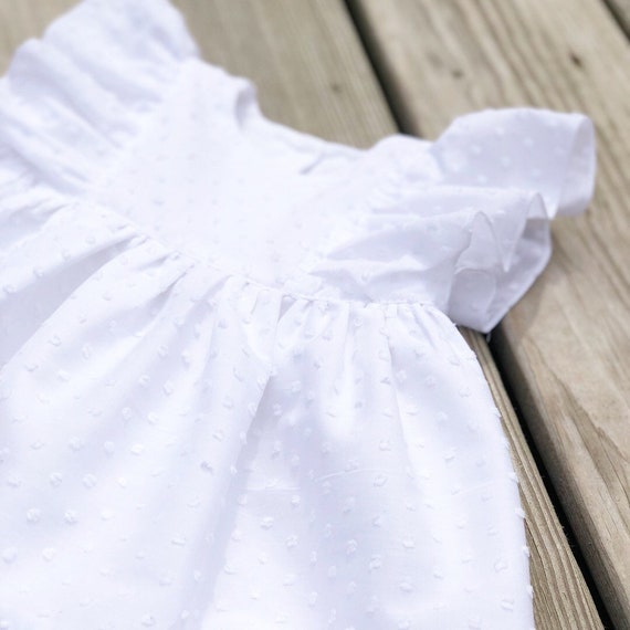 swiss dot flower girl dress