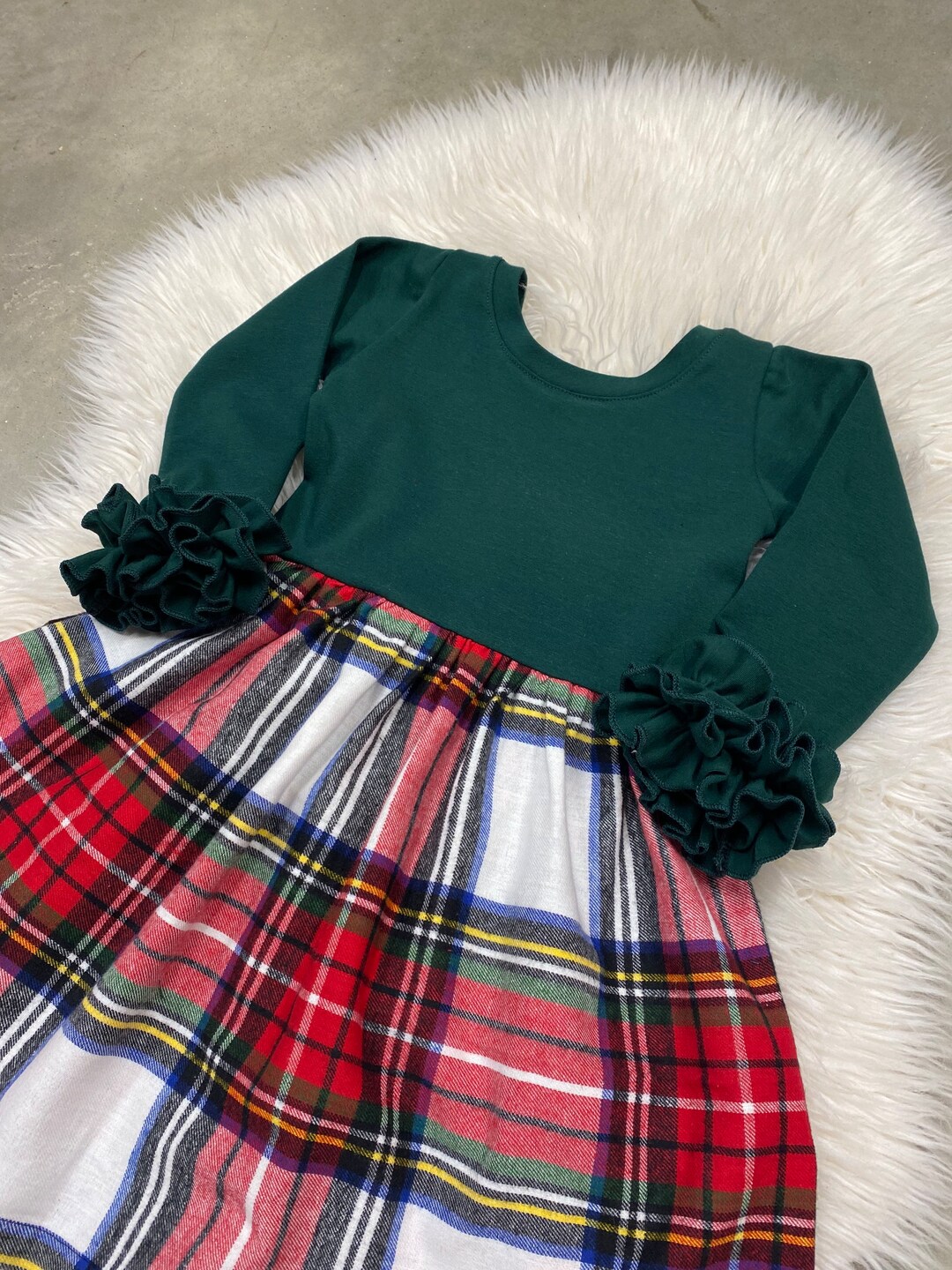 Christmas Plaidwhite Dresses Baby Girls Christmas Dresses Etsy