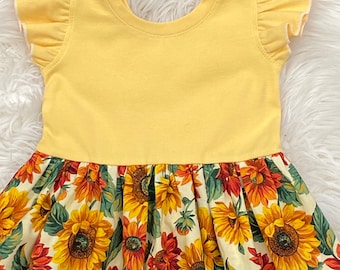 Vestido de girasol Vestido de girasol para niñas Vestido de