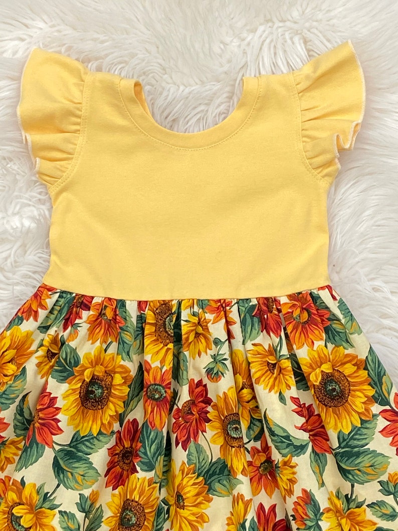 Sunflower Dress / Girls Sunflower Dress / Toddler Sunflower Etsy