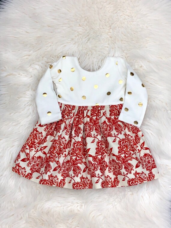 baby girl gold christmas dress