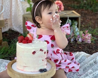 One Berry sweet birthday dress, birthday Red strawberries dress, toddler berry birthday outfits, berry  first birthday