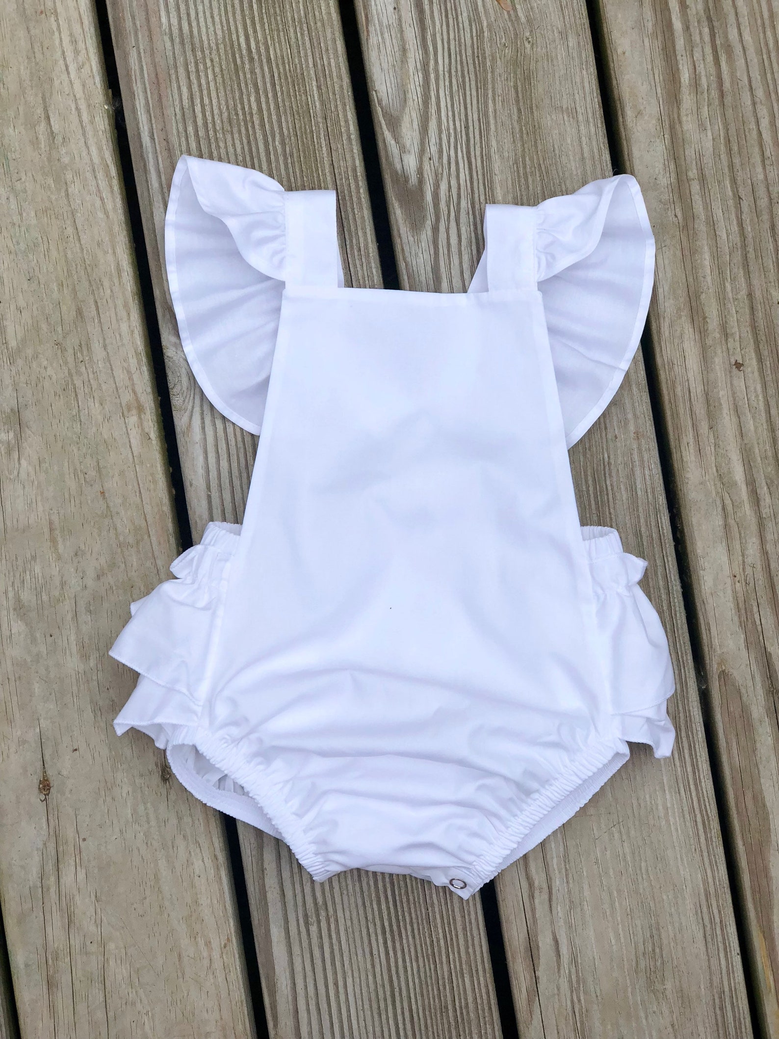 White ruffle romper / newborn vintage ruffle romper / Etsy.de