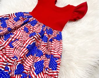 American flag girls outfits / white red blue outfits / 4th of july baby girl outfits / toddler girl patriotic dresses / baby girl patriotic