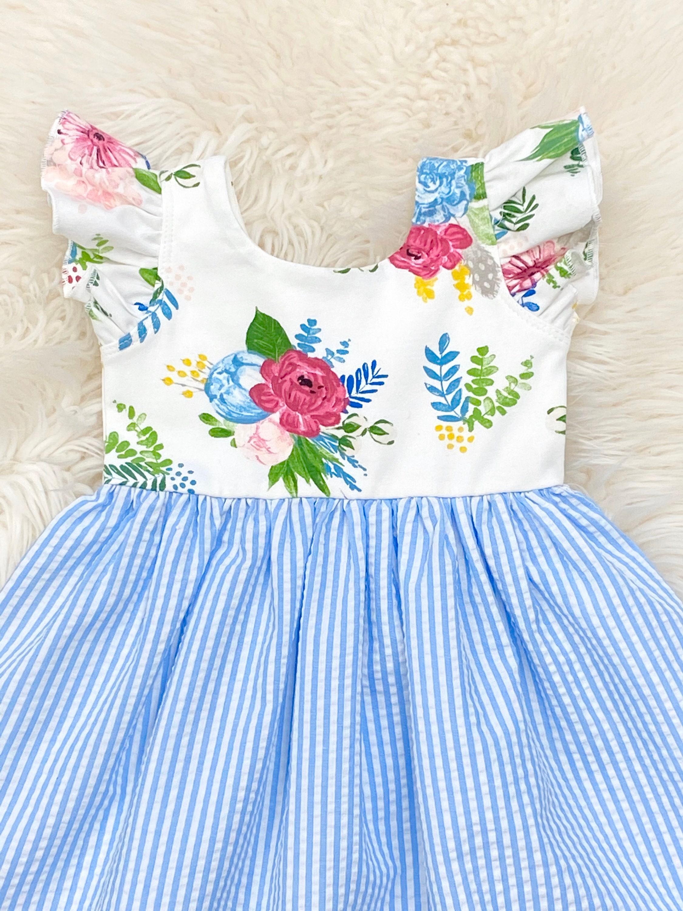 Blue floral toddler dress Clearance