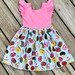 Birthday donut dress, toddler donut birthday outfit, girls pink donut dress, spring mint donut dress, newborn dresses, food dresses