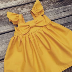 Fluffy sleeve mustard fall dress, Thanksgiving toddler dress, toddler fall mustard dresses, mustard big bow dress, newborn maxi dress,