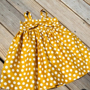 polka dot dress mustard