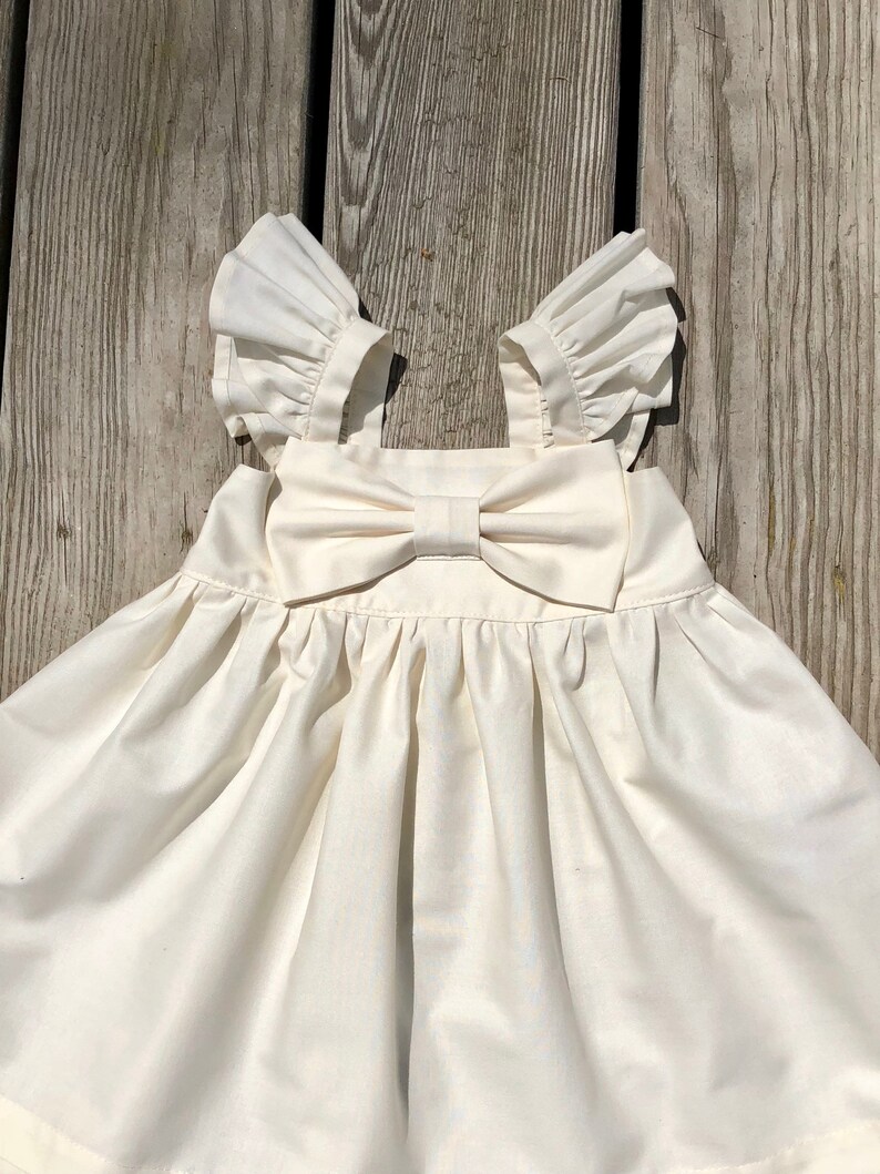 Ivory Big Bow Dress Girls Ivory Dress Ivory Flower Girls Etsy