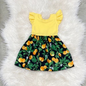 Oranges girls birthday dress, toddler citrus birthday outfits, toddler birthday dress, toddler dress, newborn oranges dress