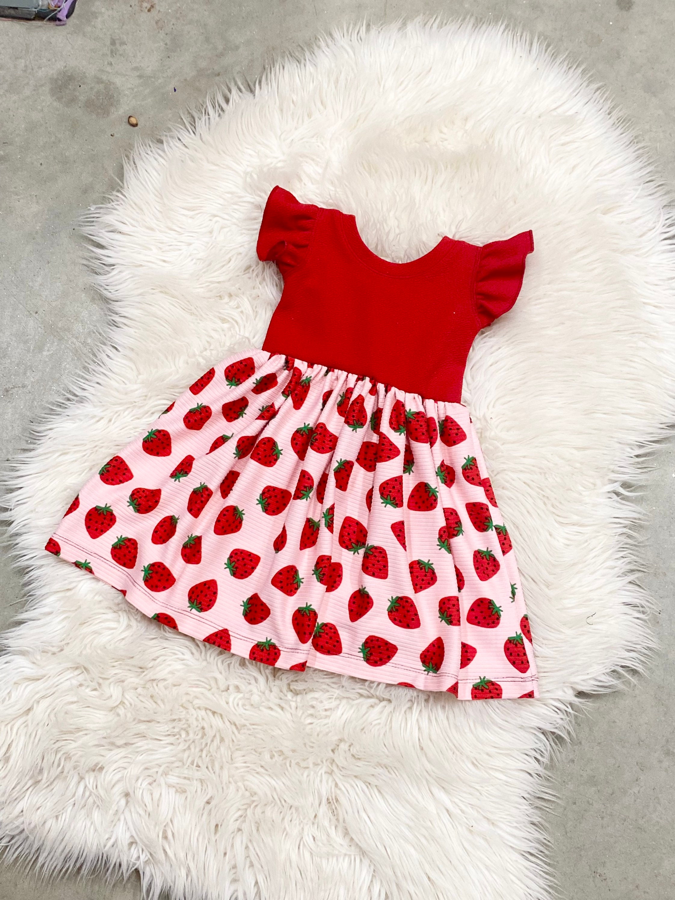 KNIT Birthday Strawberry Dress Toddler 