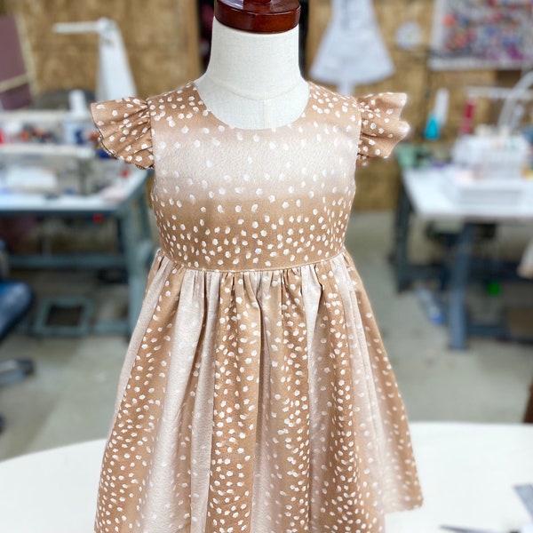 Baby fawn toddler costume dress, miss wondeerfull birthday outfit, girls bamby themed birthday dress, fawn costume dresses,
