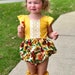 Mustard sunflower romper / thanksgiving sunflower bodysuit / flutter sleeves romper / thanksgiving baby girls outfits / fall toddler bubble