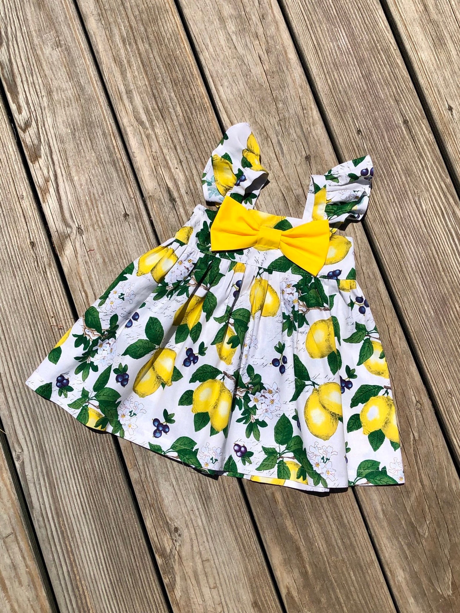 Lemon Birthday Toddlers Dresses Girls Lemon Outfit Girls Etsy