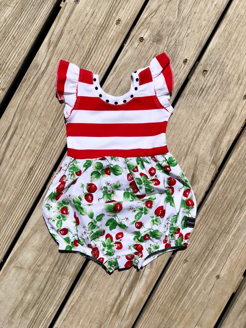 strawberry romper for baby girl