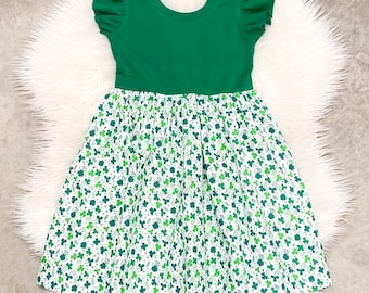 GreenShamrock dress, toddler St Patricks outfits, baby girl St Patricks dresses, shamrock outfit, shamrock dresses, st Patricks parade dress