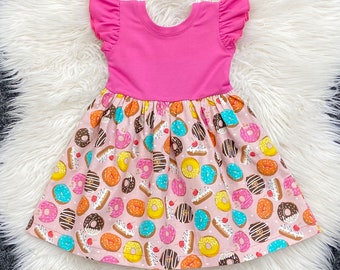 open lace back dress Donut 1st Birthday Tutu Outfit - Baby Girl Donut Birthday Outfit Sweet One main image 0