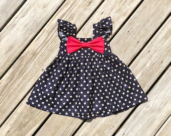 American flag girls outfits / white red blue star outfits / star dress / patriotic dresses / baby girl patriotic outfits /toddler patriotic