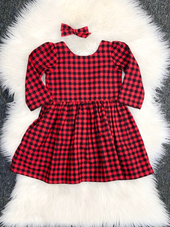 buffalo check dress baby