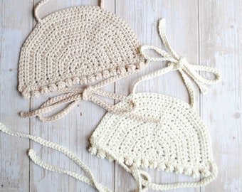 Beach Boho Crochet Knit Crop Top for Baby Toddler Girls
