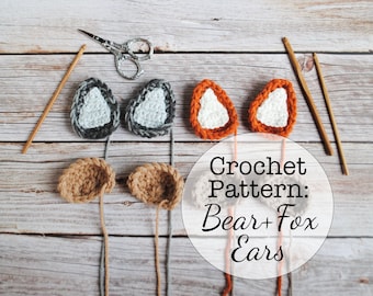 Crochet Pattern Bear Fox Ears (PDF Download)