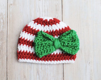 Christmas Day Hat, Baby Hat, Santa Hat, Red and White Outfit, Christmas Baby Outfit, December Baby Hat, Newborn Hat, Christmas Holiday Hat