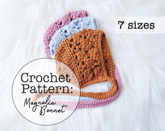 Magnolia Bonnet Crochet Pattern: Baby Hat (PDF Download)