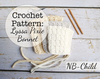 Medium Weight Yarn Crochet Pixie Bonnet Pattern (PDF Download)