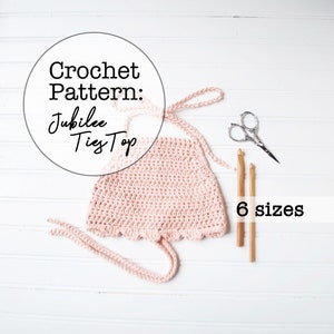Jubilee Ties Crochet Crop Top Pattern: Baby to 8 Years (PDF Download)