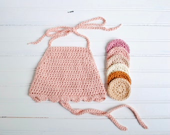 Crochet Knit Summer Crop Top for Baby Toddler Girls