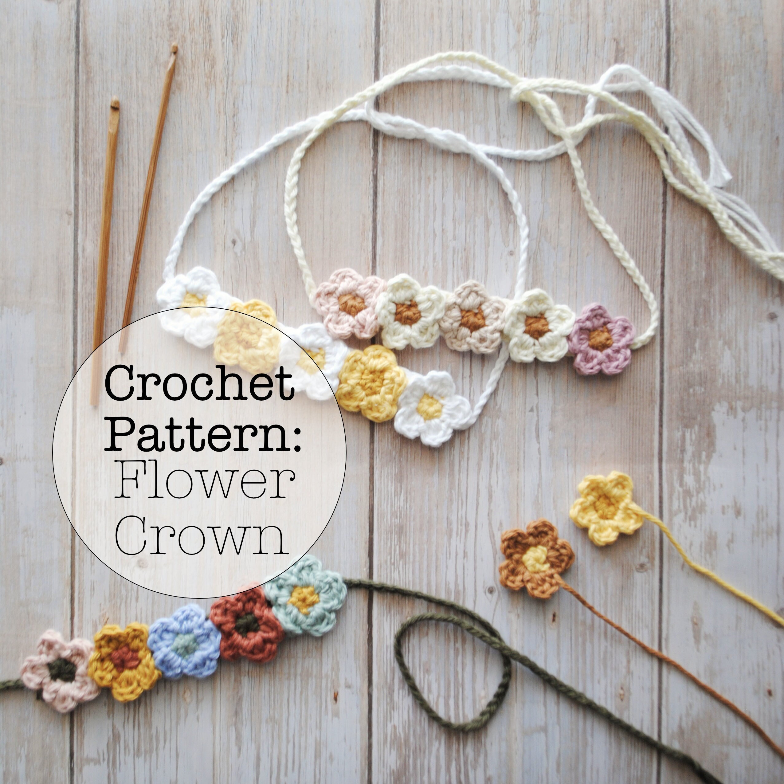 Crochet Headband Lot Handmade Beaded Flower Clover Boho Accessories Crochet vine headband with detachable flower buttons main image 3