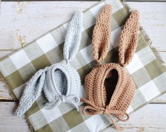 Crochet Bunny Hat Newborn Baby Halloween Easter Costume Outfit