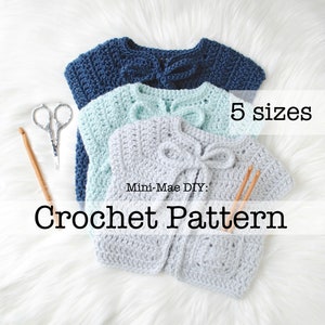 HANA CARDIGAN PATTERN/ Crochet Pattern, Baby Sweater Pattern, Crochet Sweater Pattern, Newborn Sweater Pattern, Crochet Cardigan Pattern