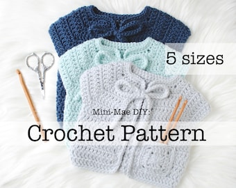 Baby Crochet Sleeveless Cardigan Vest Pattern (PDF Download)