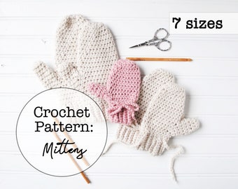 Mittens Crochet Pattern Medium Weight Yarn (PDF Download)