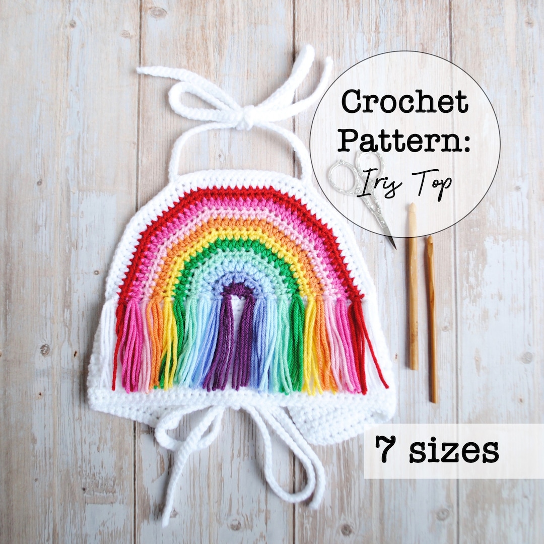 Crochet Pattern Rainbow Crop Top for Baby Toddler Girl Canada