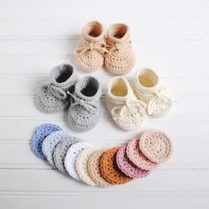 Crochet Knit Cotton Summer Spring Booties for Baby image 1