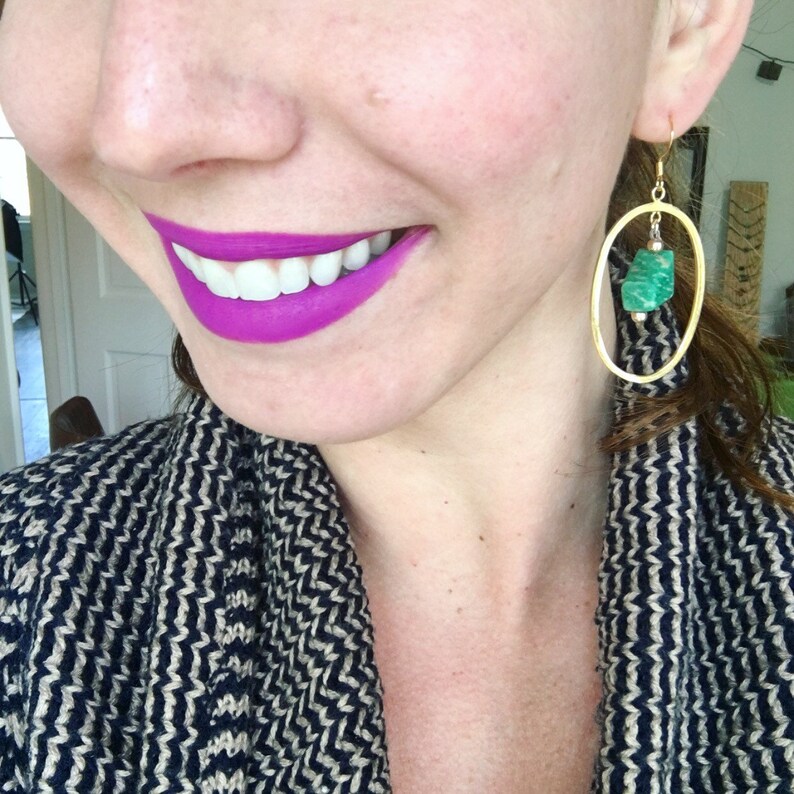 Amazonite 18k Gold Vermeil Hoop Earrings
