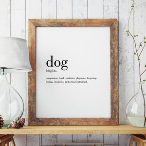 Dog Definition Print | Wall Art Print | Wall Decor | Minimal Print | Pet Print | Dog Print | Modern Print | Type Poster | INSTANT DOWNLOAD