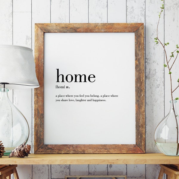 Home Definition Print | Housewarming Gift | Wall Art Print | Minimal Print | Home | Modern Print | Type Poster | INSTANT DOWNLOAD #DP26