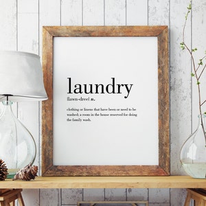 Laundry (Room) Definition Print | Wall Art | Wall Decor | Wall Art Print | Minimal Print | Modern Print | Type Poster | INSTANT DOWNLOAD