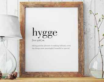 Hygge Definition Print | Modern Print | Danish Art | Minimal Print | Wall Decor | Hygge Print | Type | Hygge Gift | INSTANT DOWNLOAD #DP8
