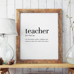 Teacher Definition Print | Teacher Wall Art | Teacher Poster | Minimal Print | Modern Print | Teacher Gift | Type Poster | INSTANT DOWNLOAD