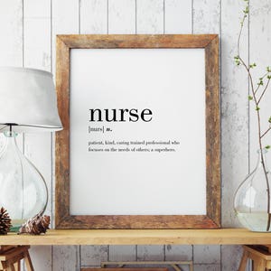 Nurse Definition Printable | Wall Art | Minimal Print | Nurse Print | Modern Print | Nurse Gift | Type Poster | INSTANT DOWNLOAD #DP2