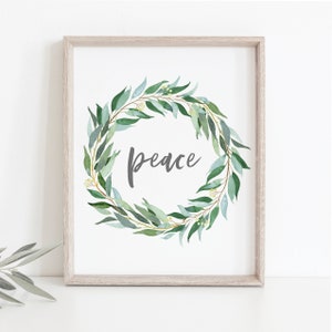 Peace | 8 x 10 Peace on Earth Printable | Holiday Printable | Peace Wreath | Christmas Printable | Digital File | INSTANT DOWNLOAD