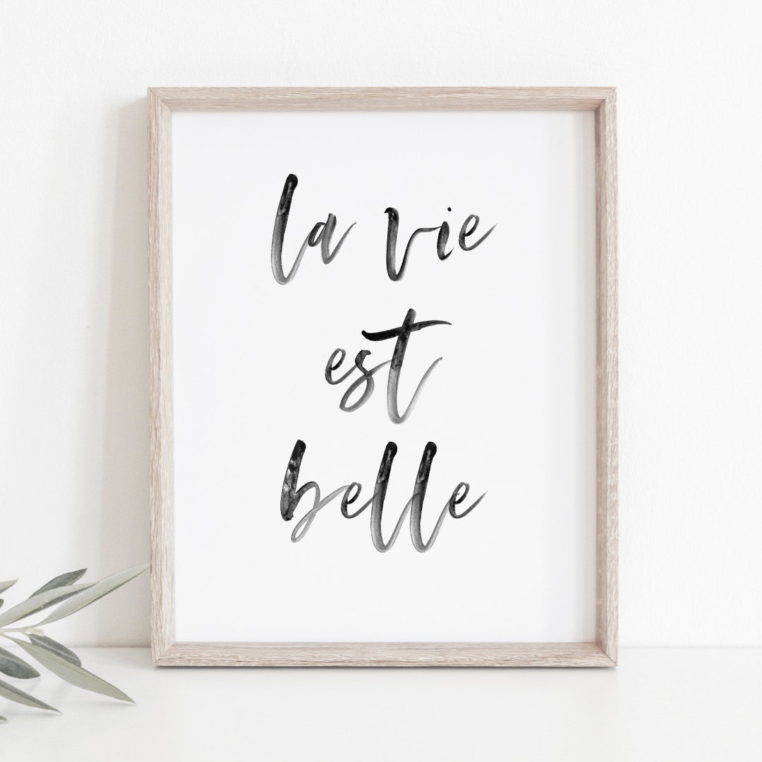 La Vie Est Belle French Quote Life is Beautiful French Etsy