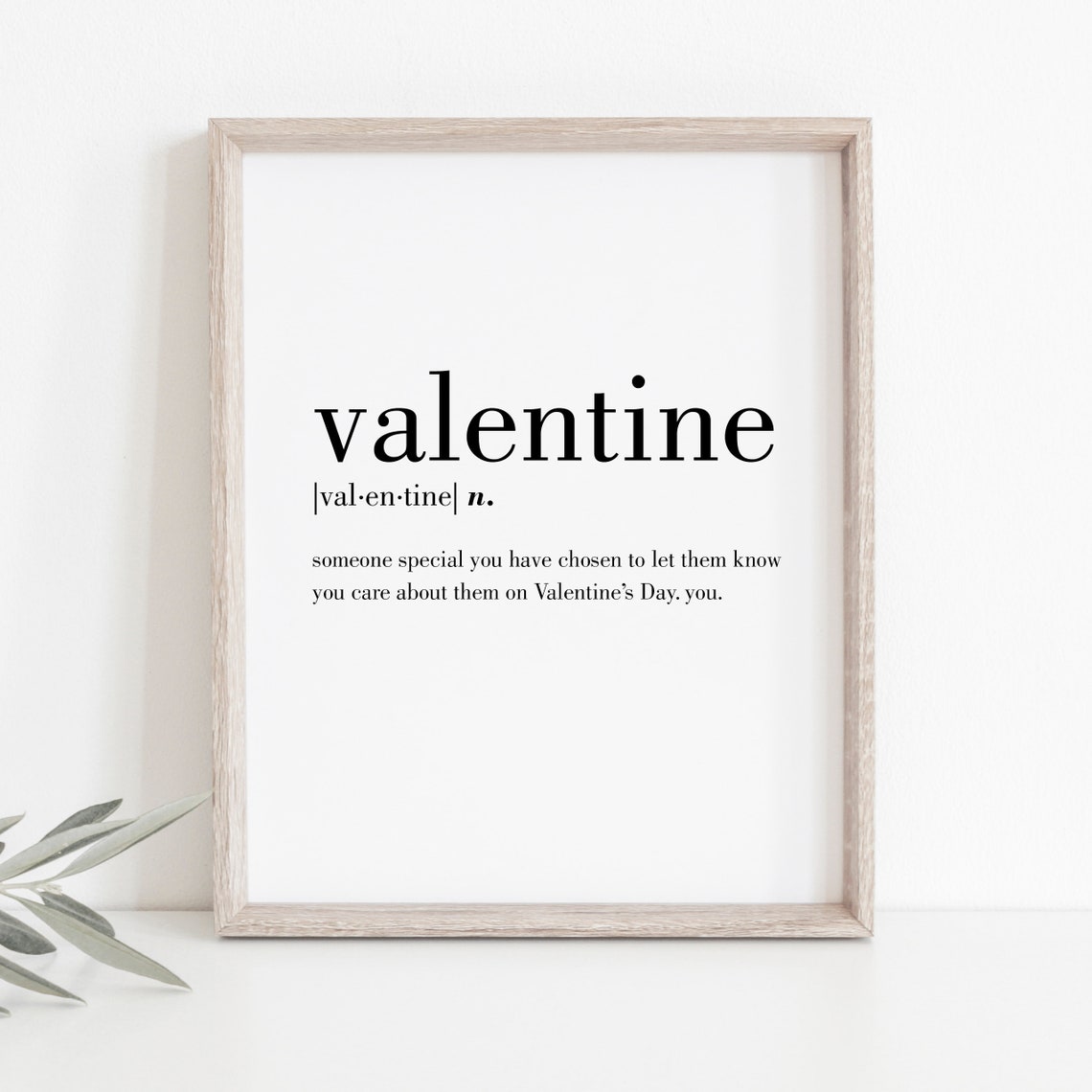 Valentine Definition Print Digital Print Printable Wall | Etsy