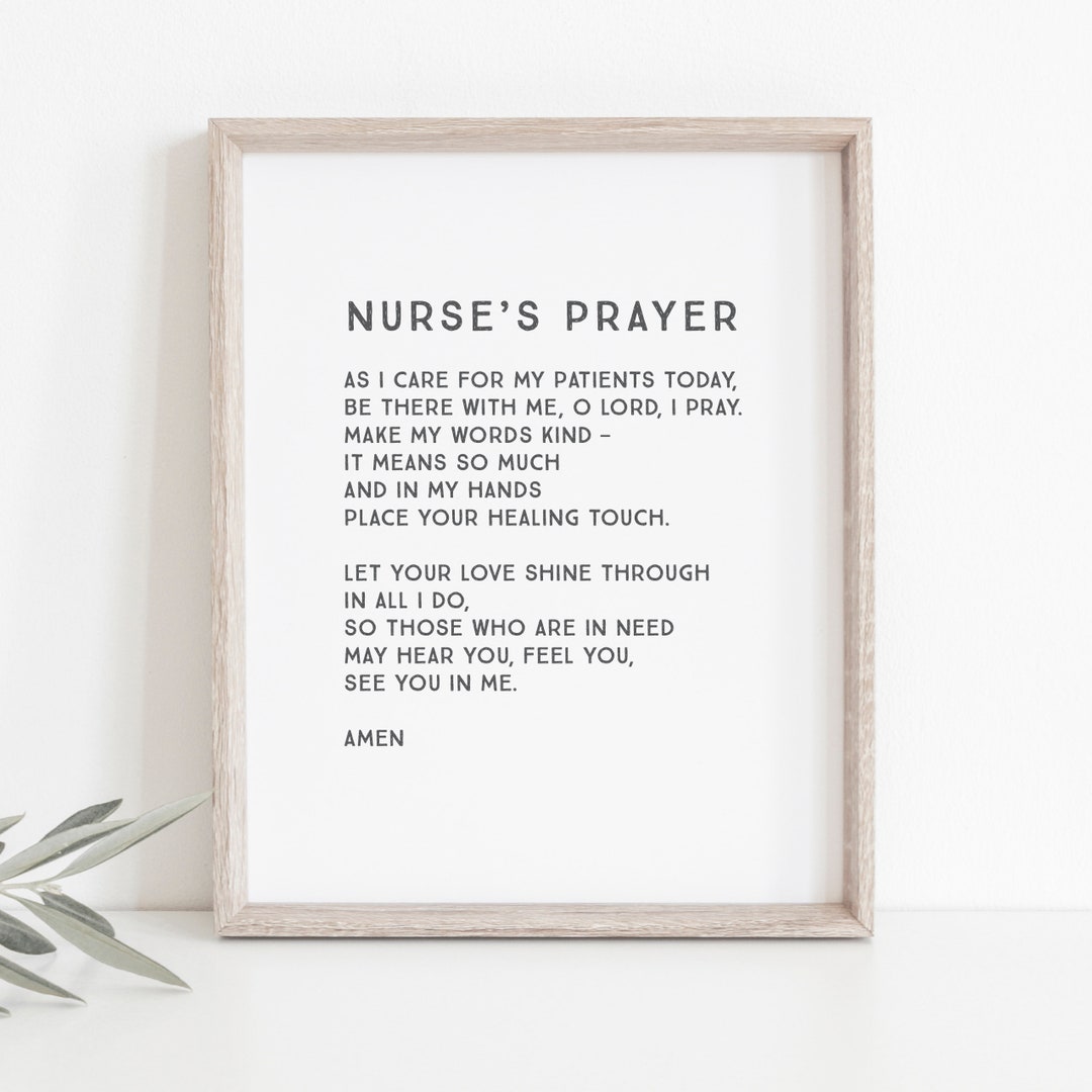Nurse's Prayer Nurse Prayer Nurse Prayer Printable Nurse Gift Graduation  Digital File Nurse Printable INSTANT DOWNLOAD 