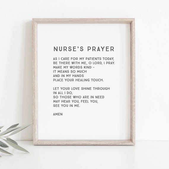 Nurse's Prayer Nurse Prayer Nurse Prayer Printable | Etsy Australia